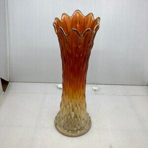 Carnival glass vase base 4.5" and  13" height tree trunk marigold